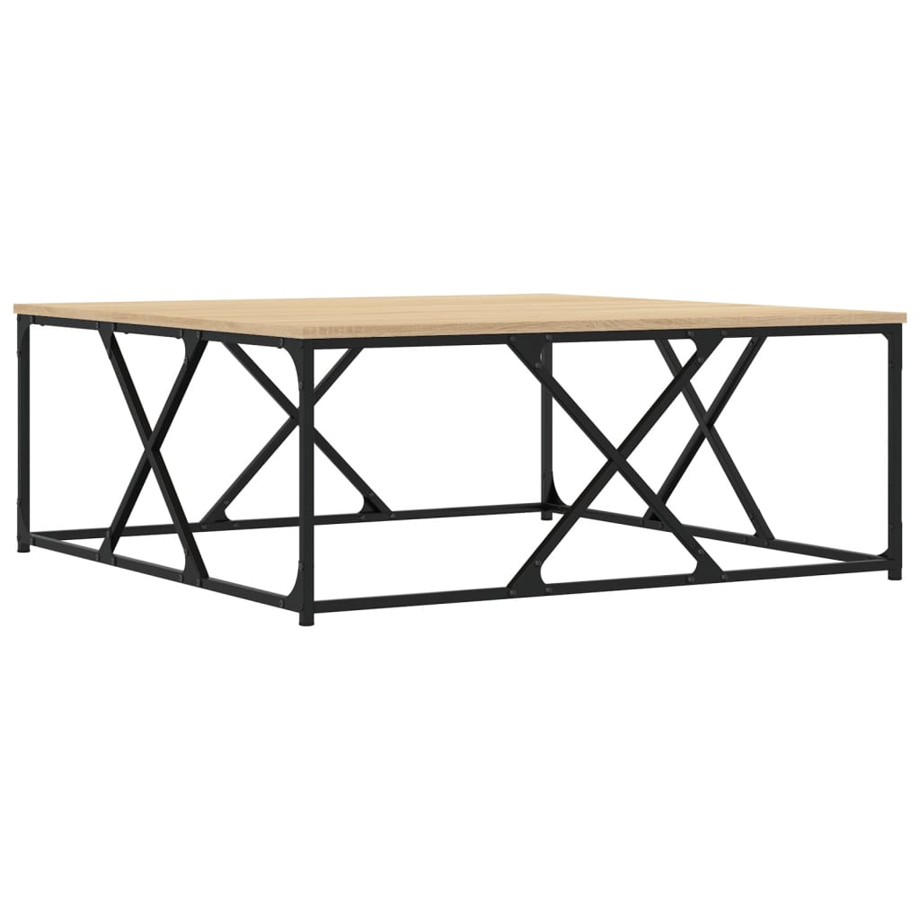 Table basse chêne sonoma 100x100x40 cm bois d'ingénierie - XIOS