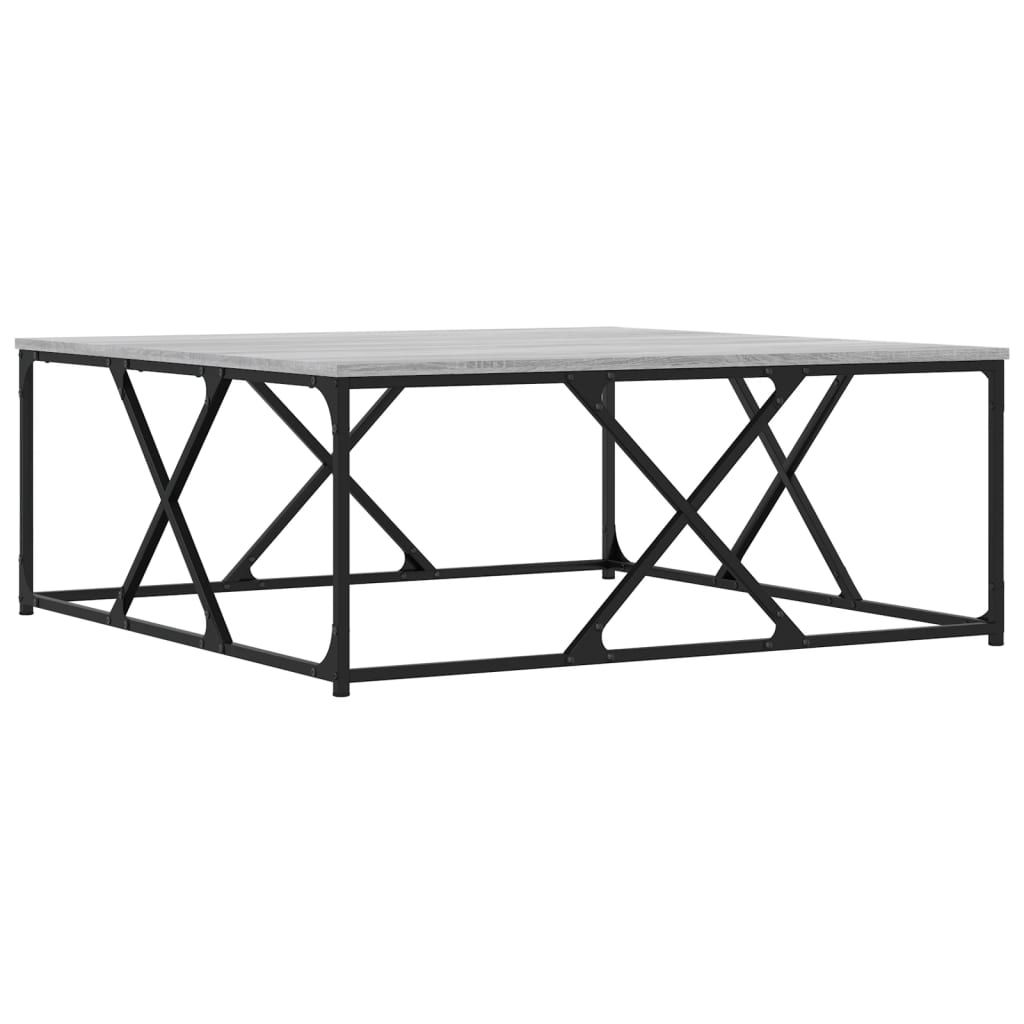 Table basse sonoma gris 100x100x40 cm bois d'ingénierie - XIOS