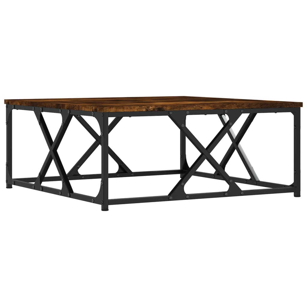 Table basse chêne fumé 70x70x30 cm bois d'ingénierie XIOS