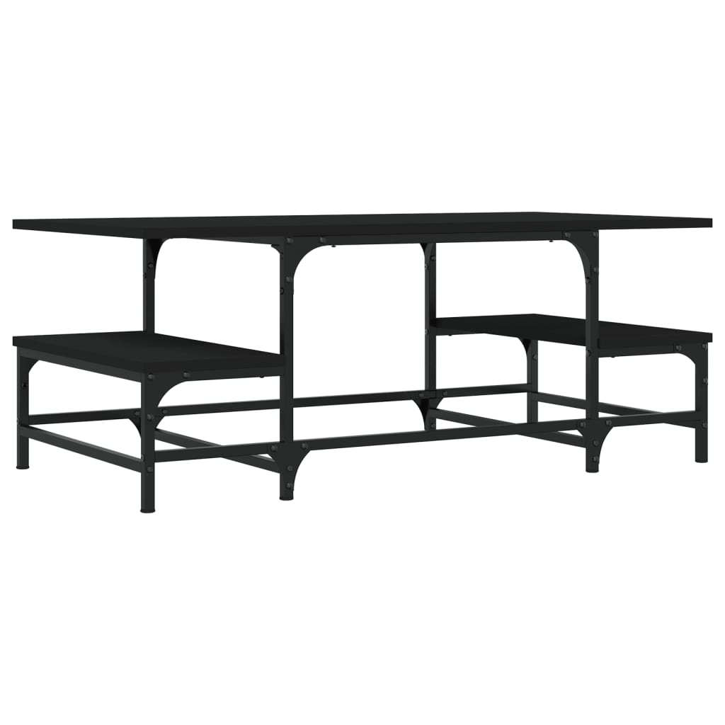 Table basse noir 100x50,5x40 cm bois d'ingénierie - XIOS
