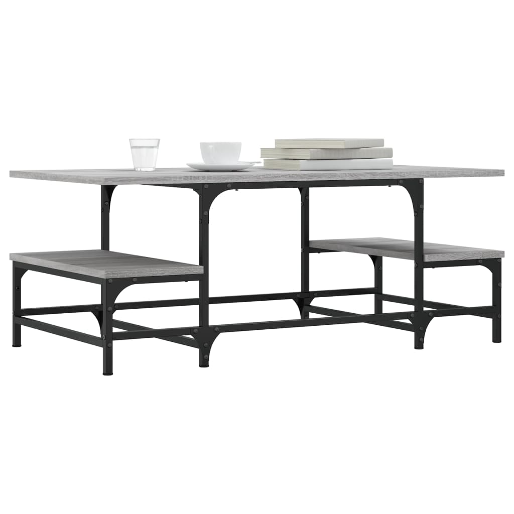 Table basse sonoma gris 100x50,5x40 cm bois d'ingénierie - XIOS