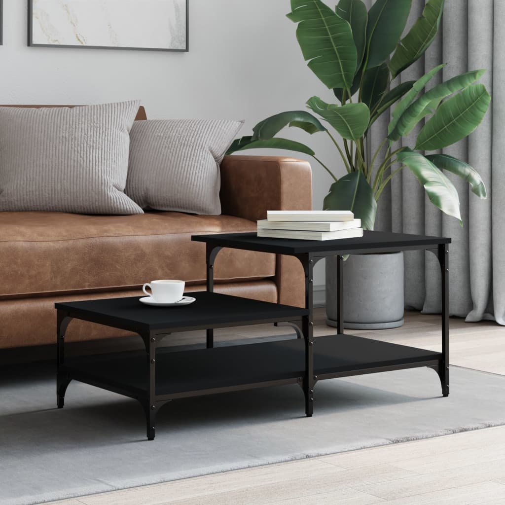 Table basse noir 100x50,5x45 cm bois d'ingénierie - XIOS