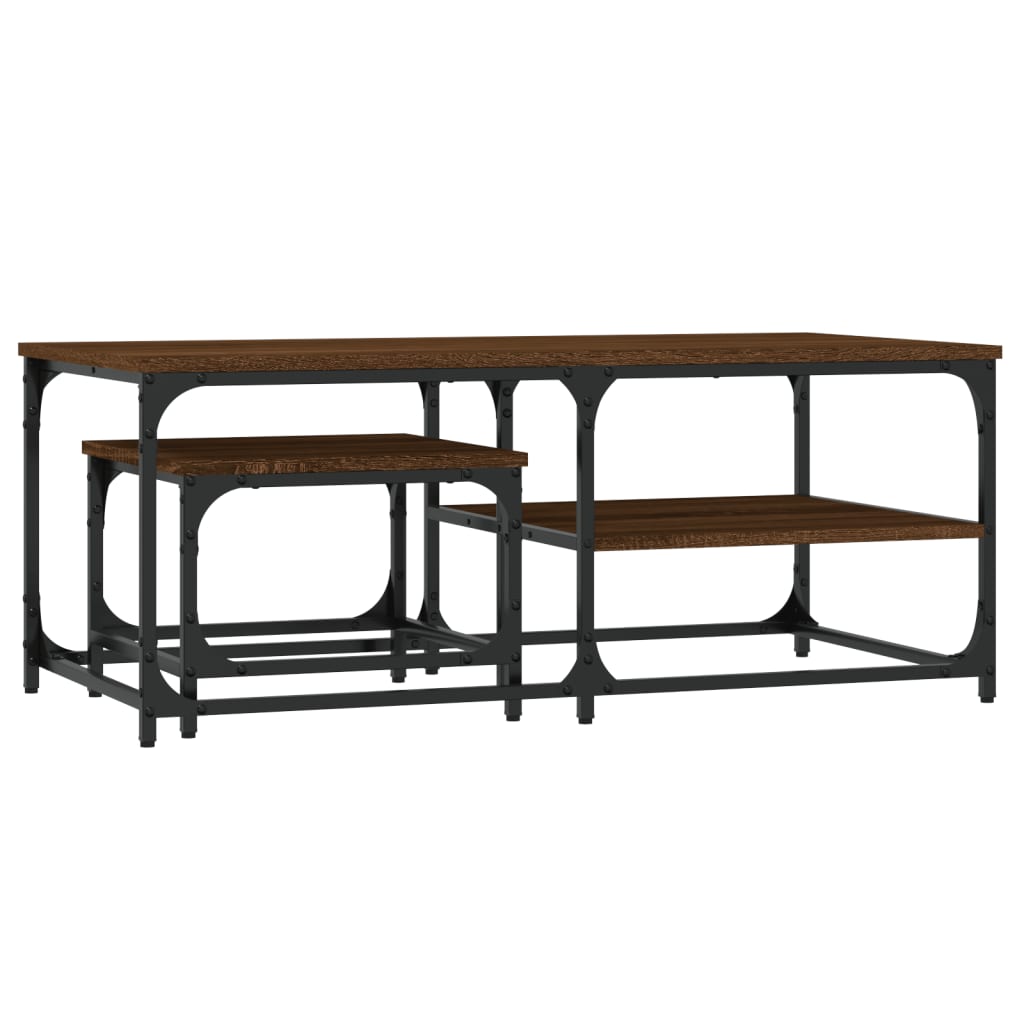 Tables basses gigognes 2 pcs chêne marron bois d'ingénierie - XIOS