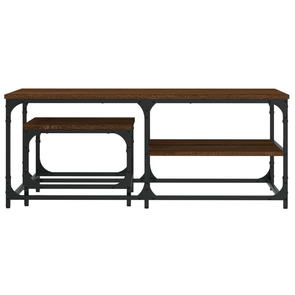 Tables basses gigognes 2 pcs chêne marron bois d'ingénierie - XIOS