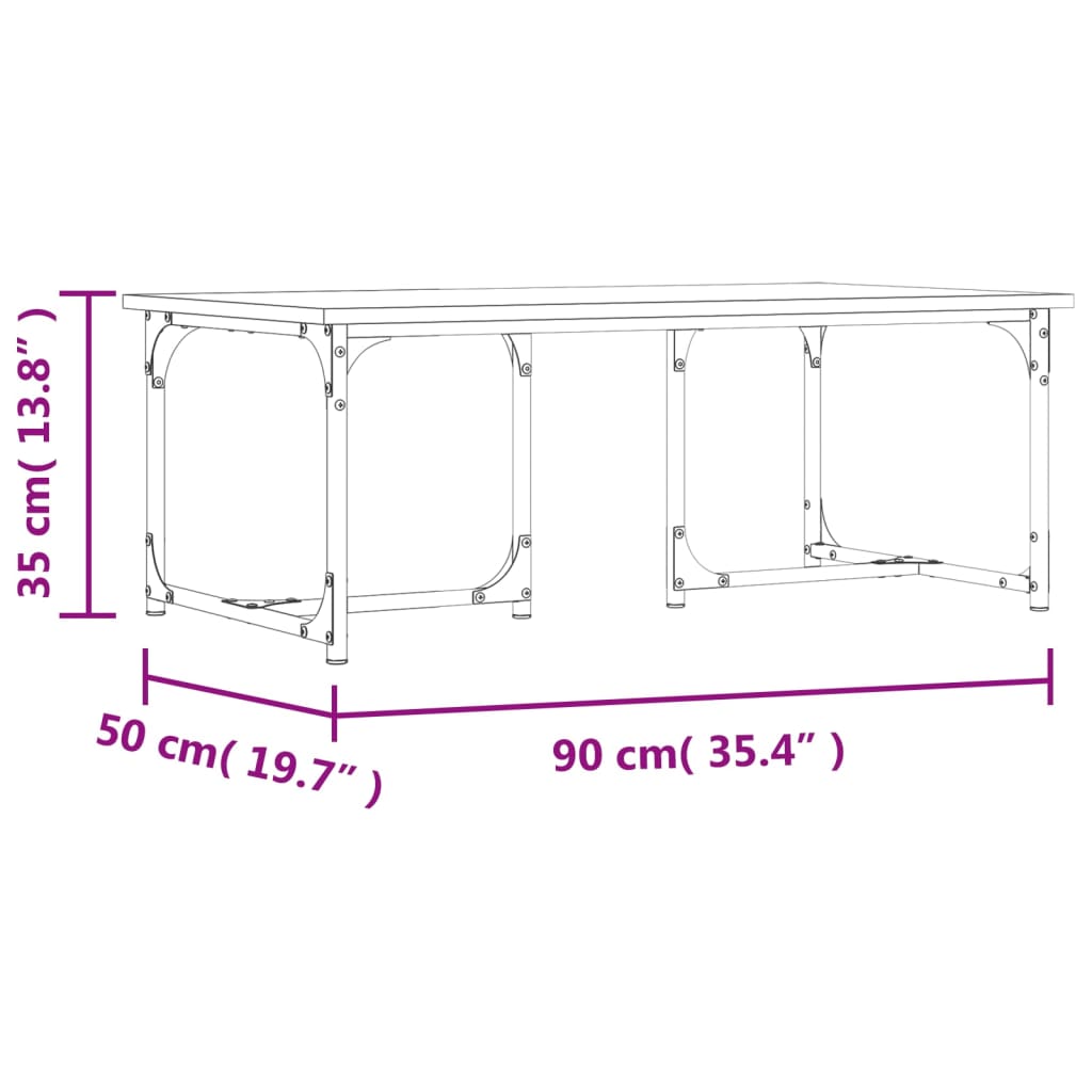 Table basse Noir 90x50x35 cm Bois d'ingénierie - XIOS