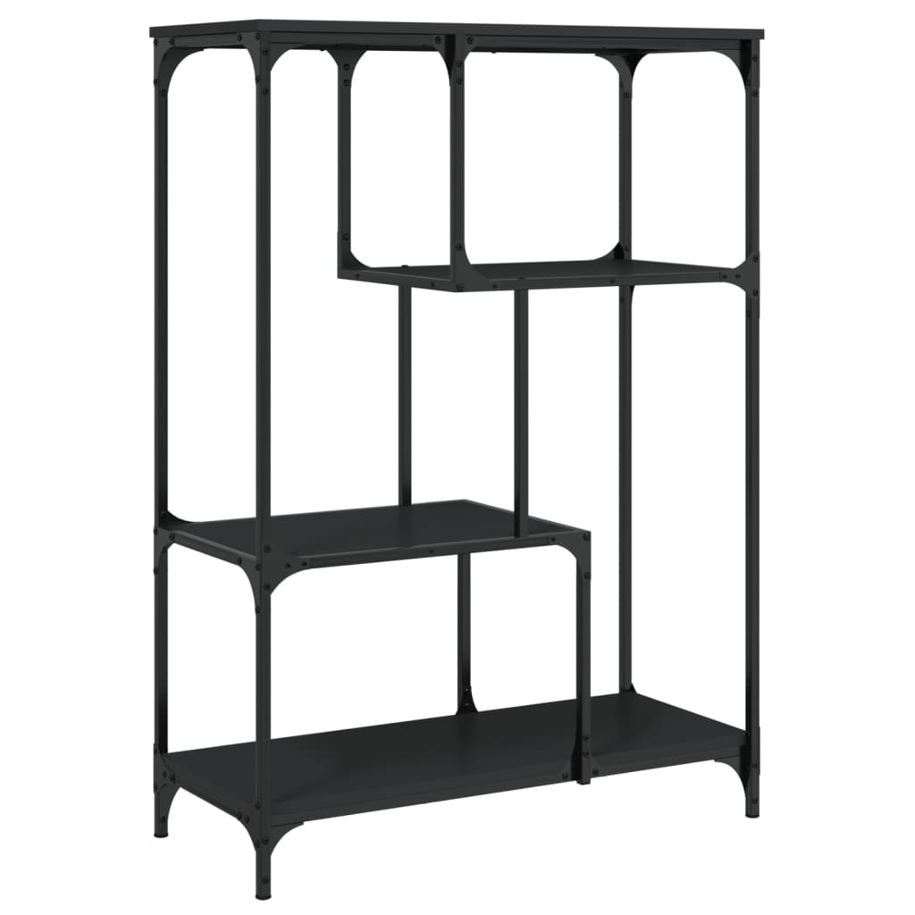 Bibliothèque noir 81x36x115 cm bois d'ingénierie et acier - XIOS