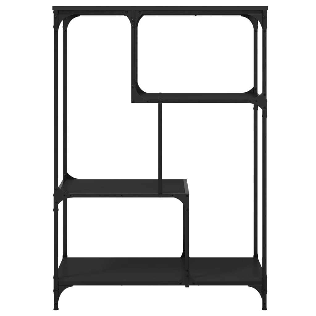 Bibliothèque noir 81x36x115 cm bois d'ingénierie et acier - XIOS