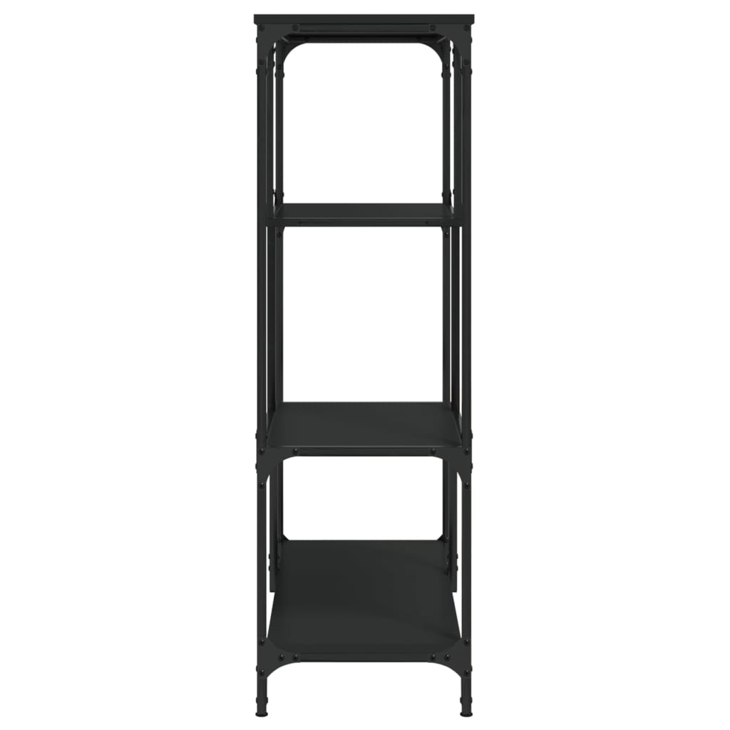 Bibliothèque noir 81x36x115 cm bois d'ingénierie et acier - XIOS