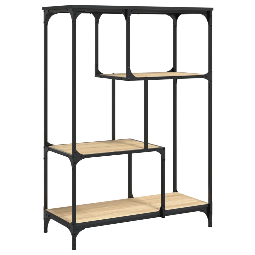 Bibliothèque chêne sonoma 81x36x115 cm bois ingénierie et acier - XIOS