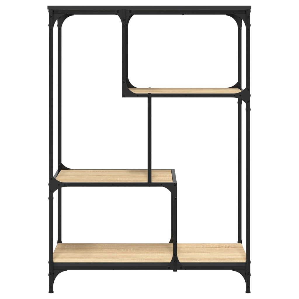 Bibliothèque chêne sonoma 81x36x115 cm bois ingénierie et acier - XIOS