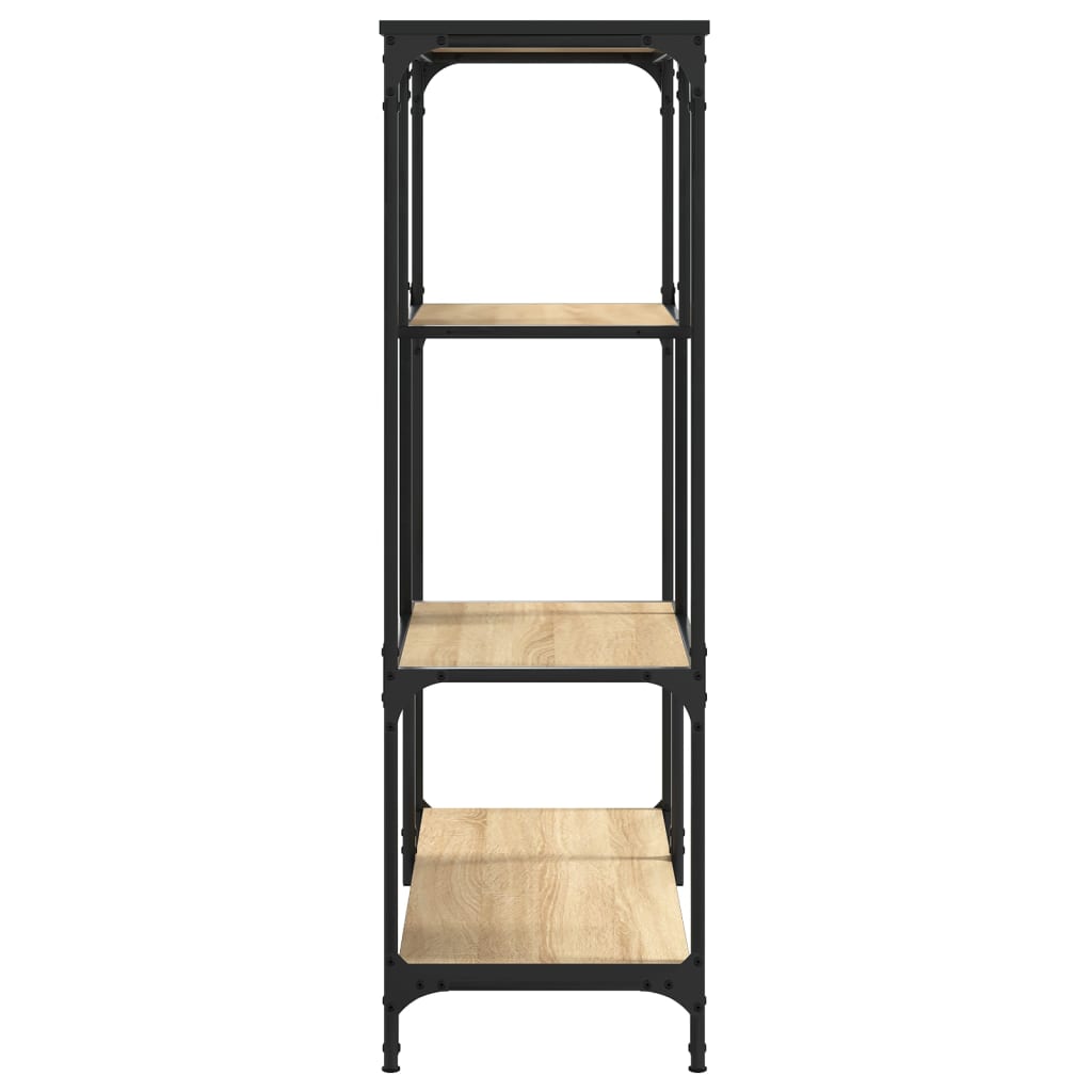 Bibliothèque chêne sonoma 81x36x115 cm bois ingénierie et acier - XIOS