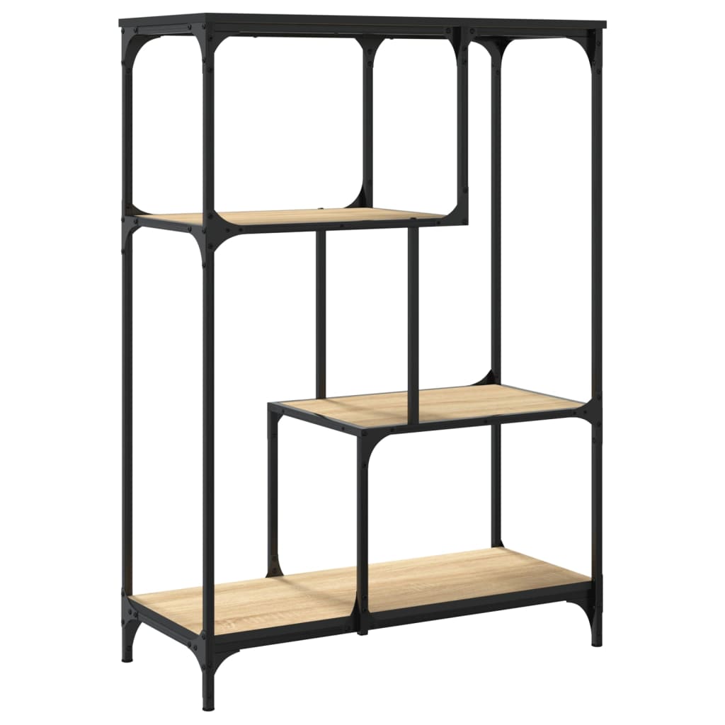 Bibliothèque chêne sonoma 81x36x115 cm bois ingénierie et acier - XIOS