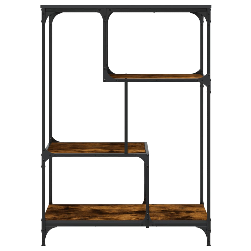 Bibliothèque chêne fumé 81x36x115 cm bois ingénierie et acier - XIOS