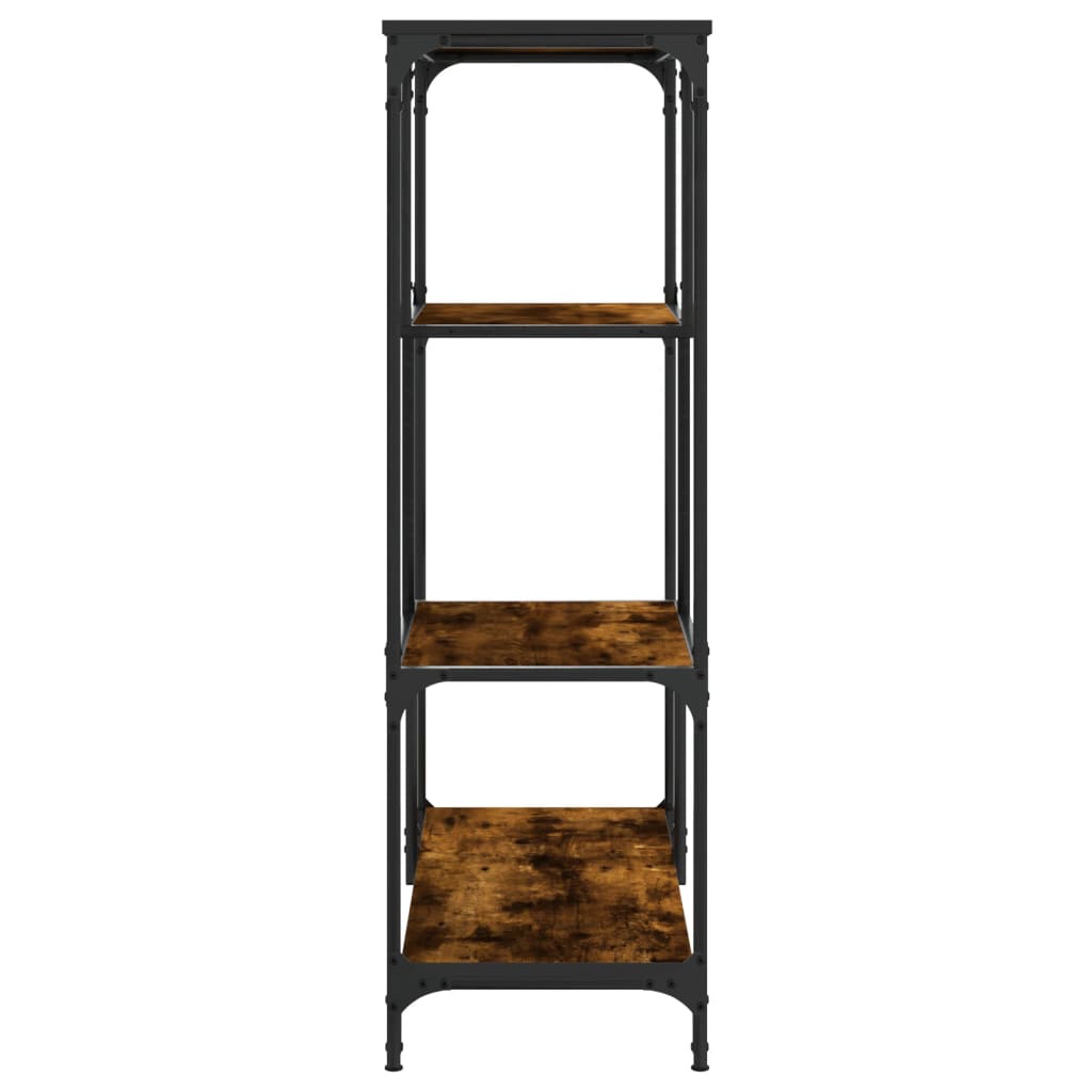 Bibliothèque chêne fumé 81x36x115 cm bois ingénierie et acier - XIOS