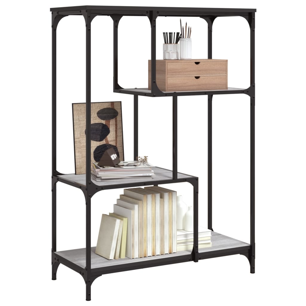 Bibliothèque sonoma gris 81x36x115cm bois d'ingénierie et acier - XIOS