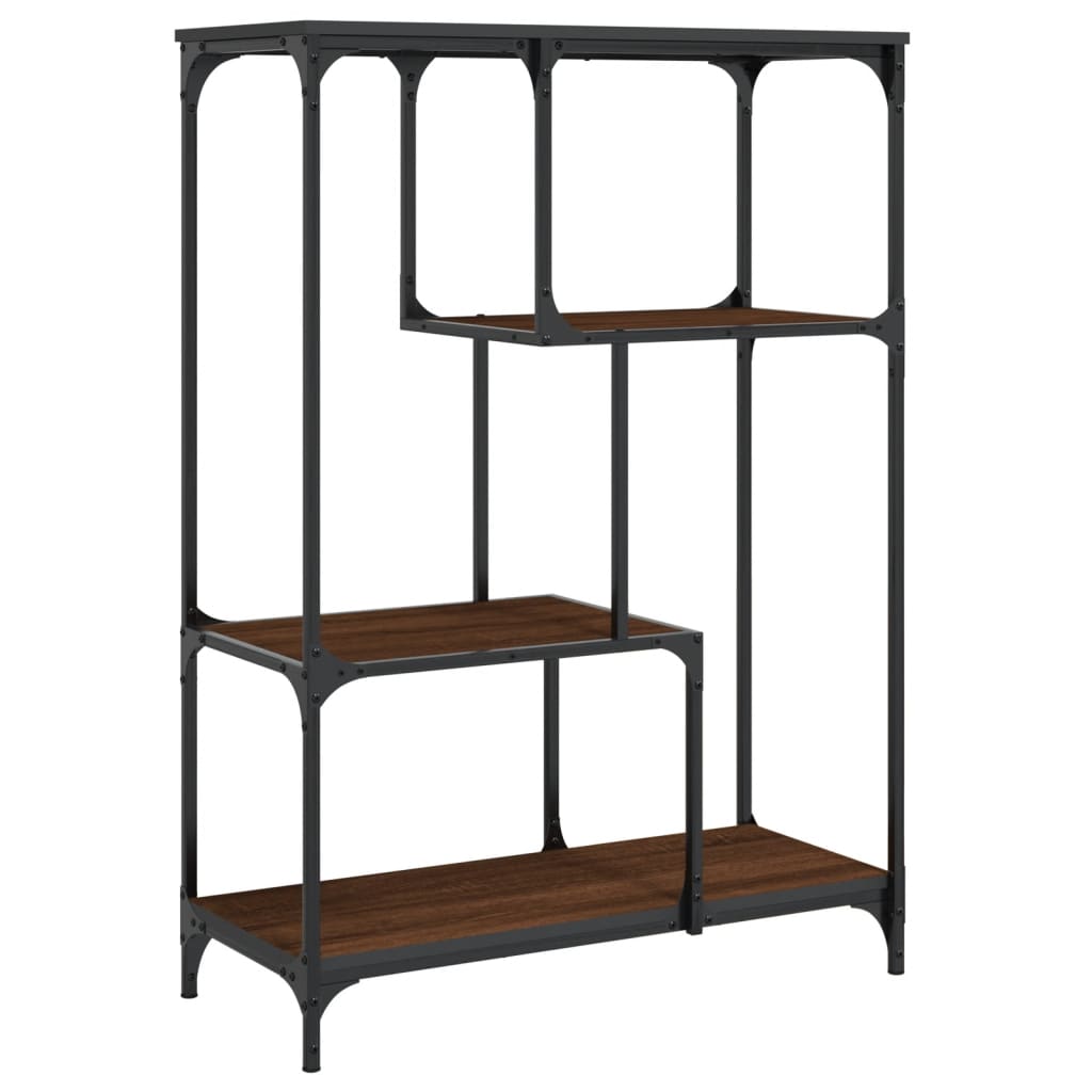 Bibliothèque chêne marron 81x36x115 cm bois ingénierie et acier - XIOS