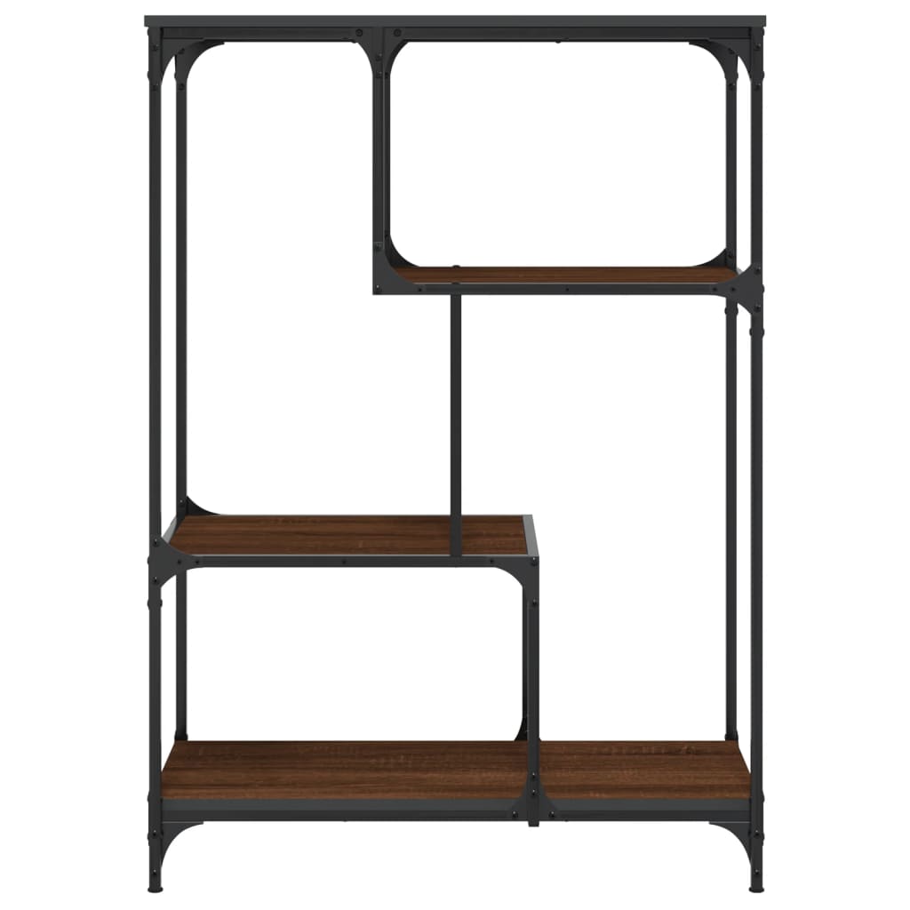 Bibliothèque chêne marron 81x36x115 cm bois ingénierie et acier - XIOS