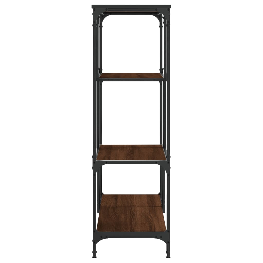 Bibliothèque chêne marron 81x36x115 cm bois ingénierie et acier - XIOS