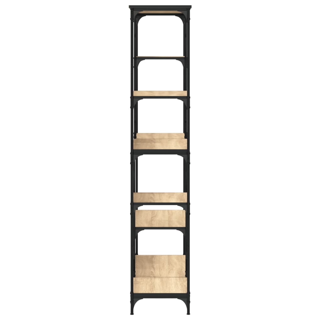 Bibliothèque chêne sonoma 99x35,5x176 cm bois ingénierie acier - XIOS