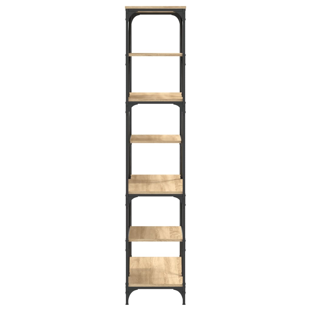 Bibliothèque chêne sonoma 91x36x176 cm bois ingénierie et acier - XIOS