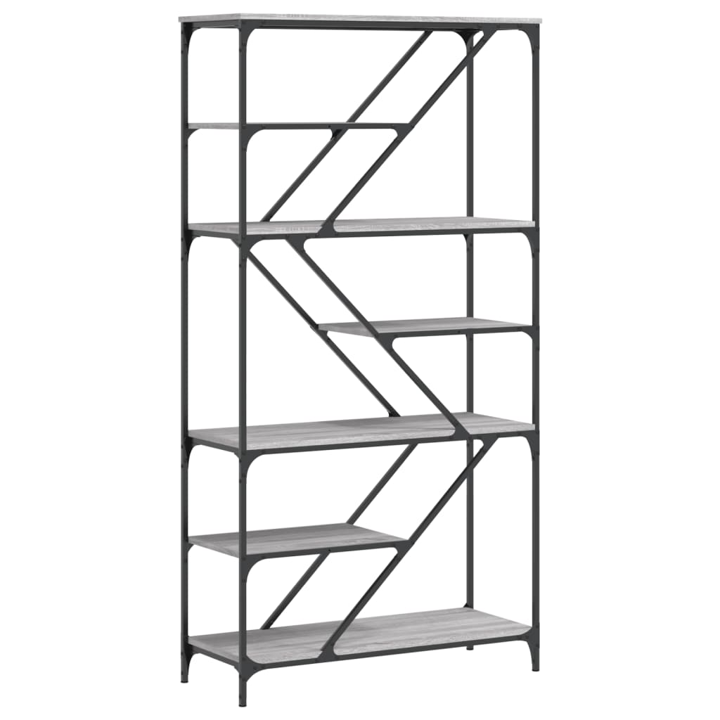 Bibliothèque sonoma gris 91x36x176cm bois d'ingénierie et acier - XIOS