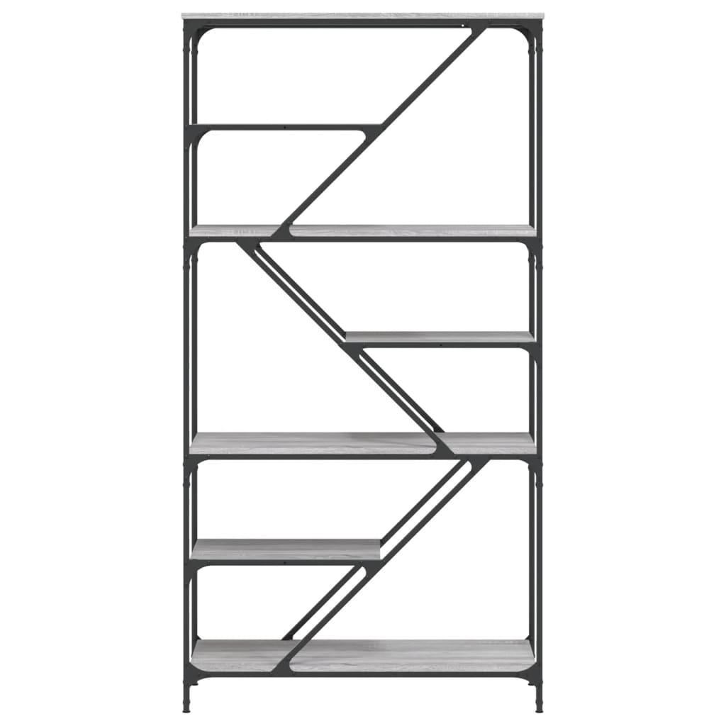 Bibliothèque sonoma gris 91x36x176cm bois d'ingénierie et acier - XIOS
