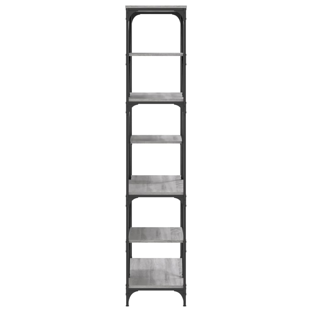 Bibliothèque sonoma gris 91x36x176cm bois d'ingénierie et acier - XIOS
