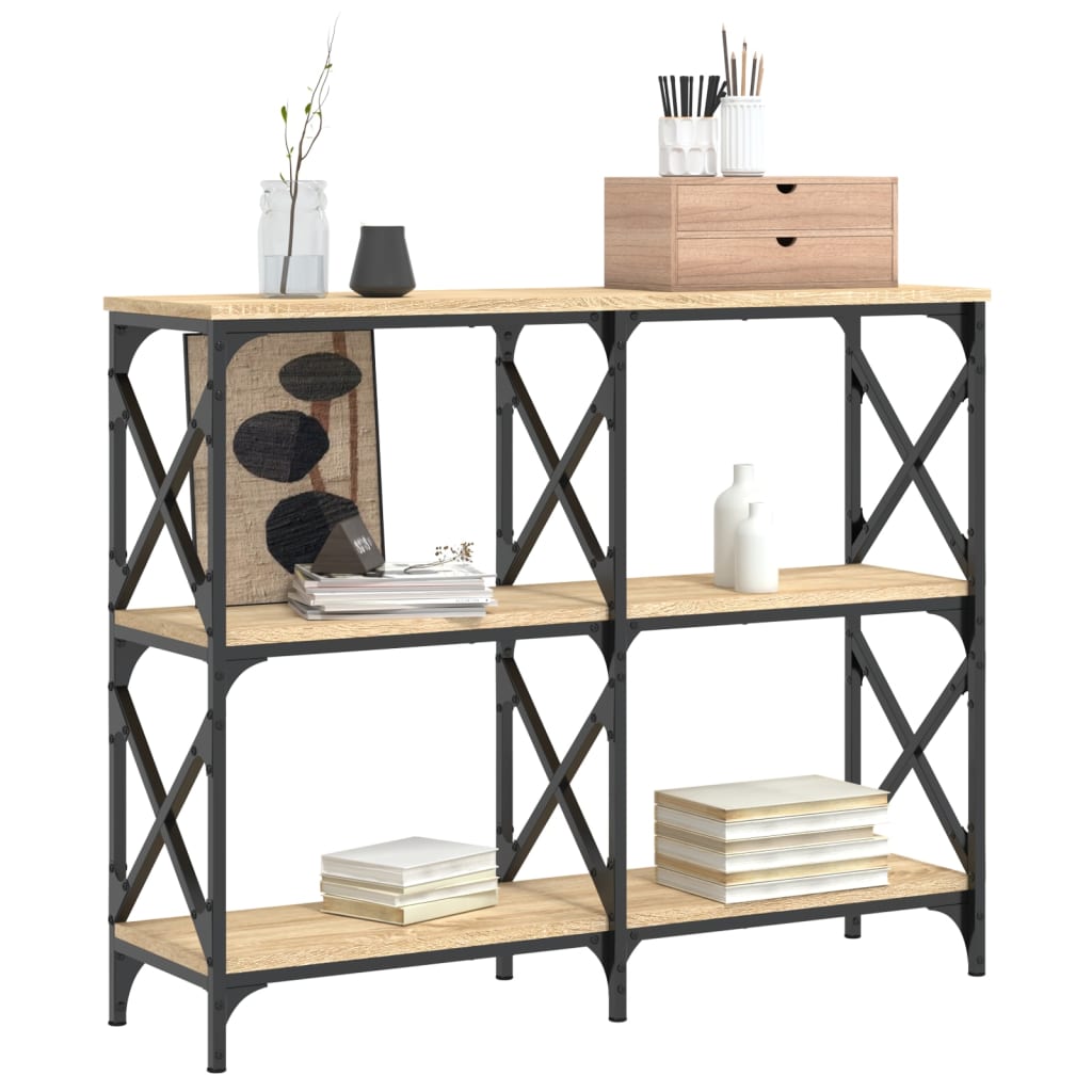 Table console chêne sonoma 100x28x80,5 cm bois d'ingénierie - XIOS