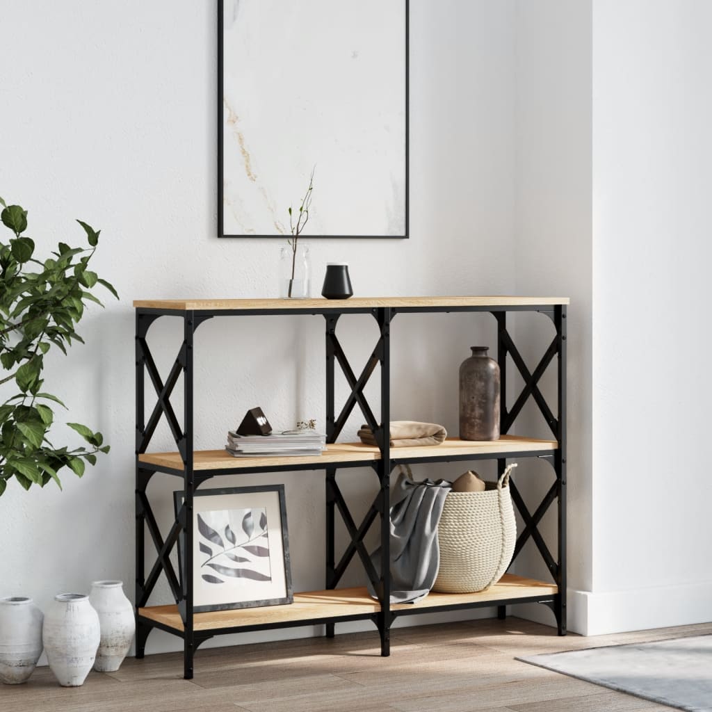 Table console chêne sonoma 100x28x80,5 cm bois d'ingénierie - XIOS