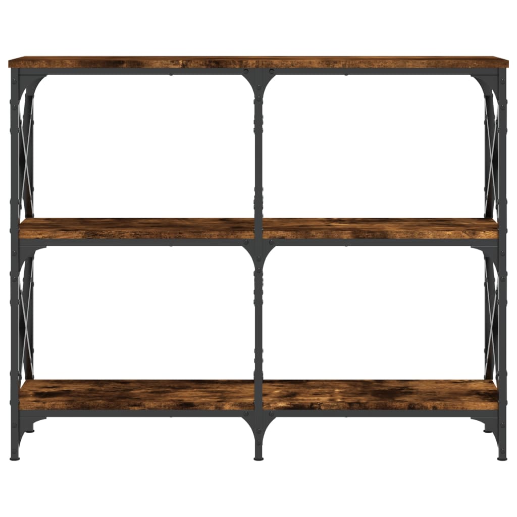 Table console chêne fumé 100x28x80,5 cm bois d'ingénierie - XIOS