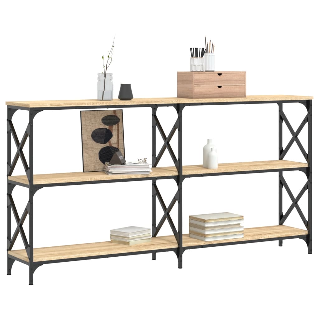 Table console chêne sonoma 156x28x80,5 cm bois d'ingénierie - XIOS