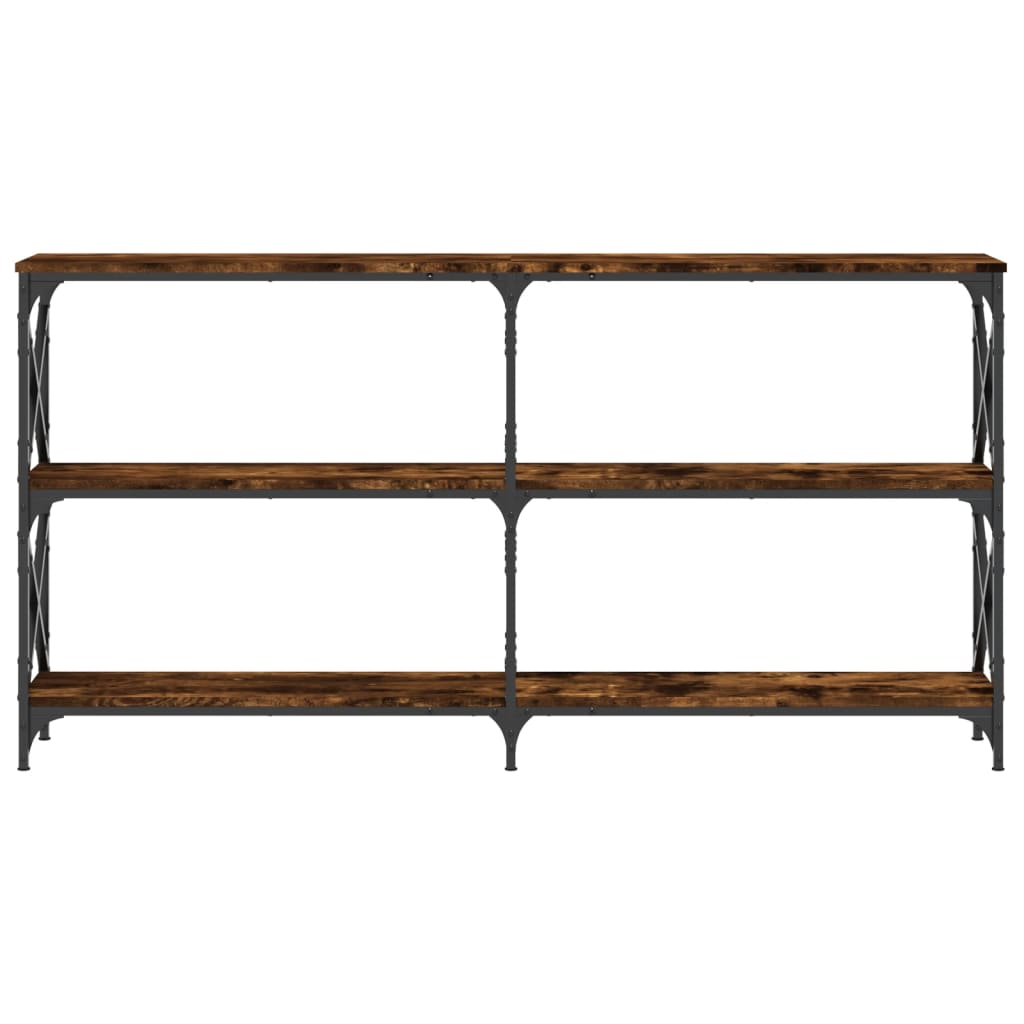 Table console chêne fumé 156x28x80,5 cm bois d'ingénierie - XIOS
