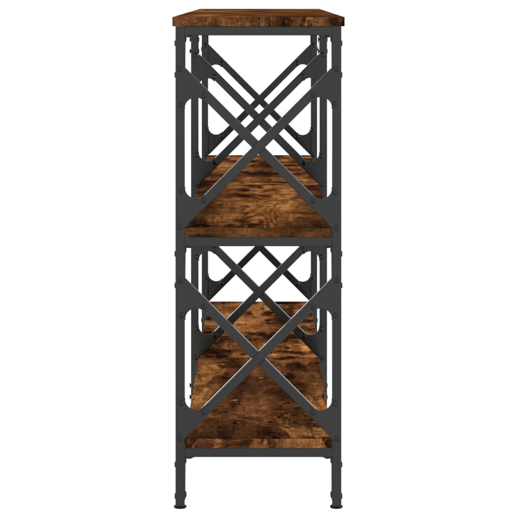 Table console chêne fumé 156x28x80,5 cm bois d'ingénierie - XIOS
