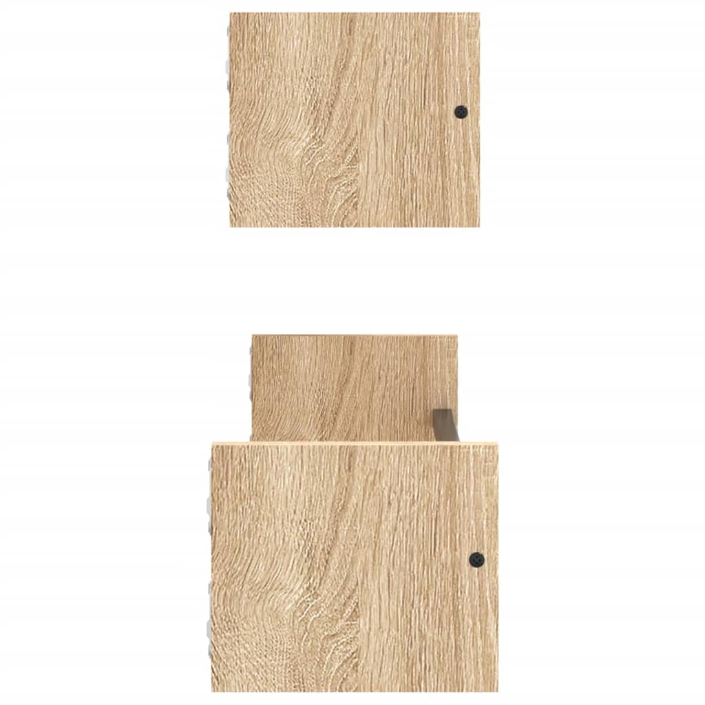 Étagères murales avec barres 2 pcs chêne sonoma 60x16x14 cm - XIOS