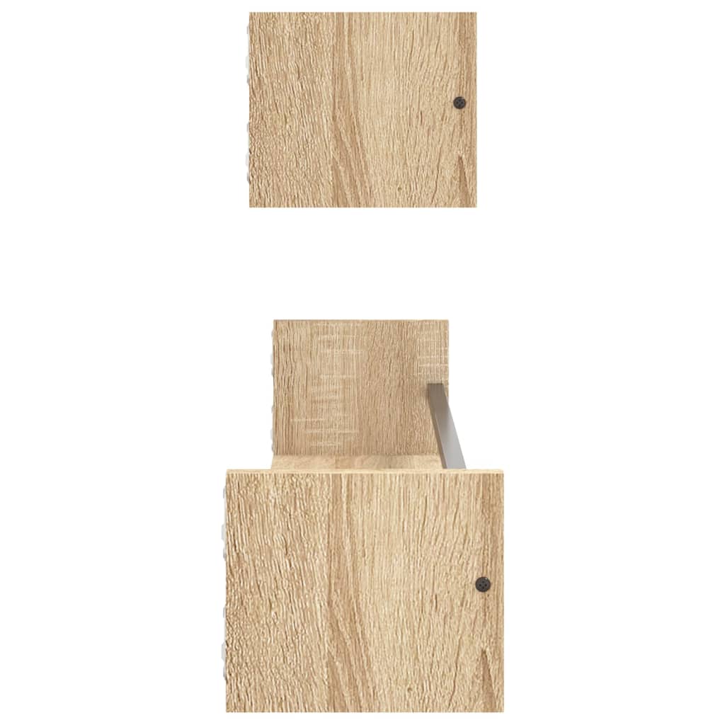 Étagères murales avec barres 2 pcs chêne sonoma 80x16x14 cm - XIOS