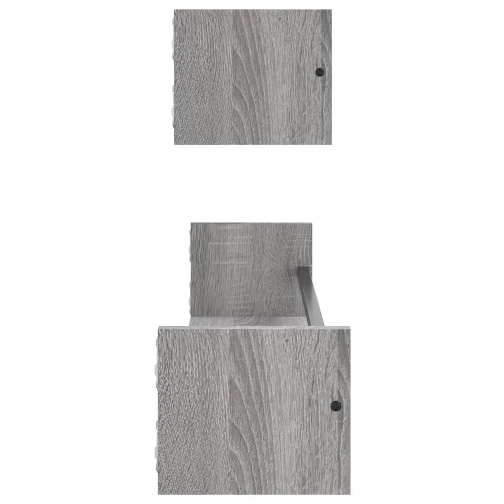 Étagères murales avec barres 2 pcs sonoma gris 80x16x14 cm Étagères murales & corniches vidaXL