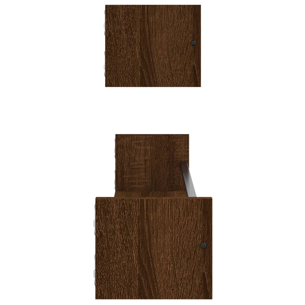 Étagères murales avec barres 2 pcs chêne marron 80x16x14 cm - XIOS