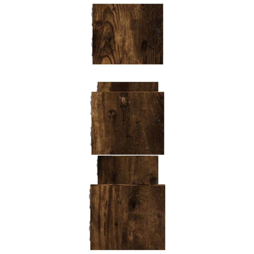 Ensemble d'étagères murales avec barres 3 pcs chêne fumé - XIOS
