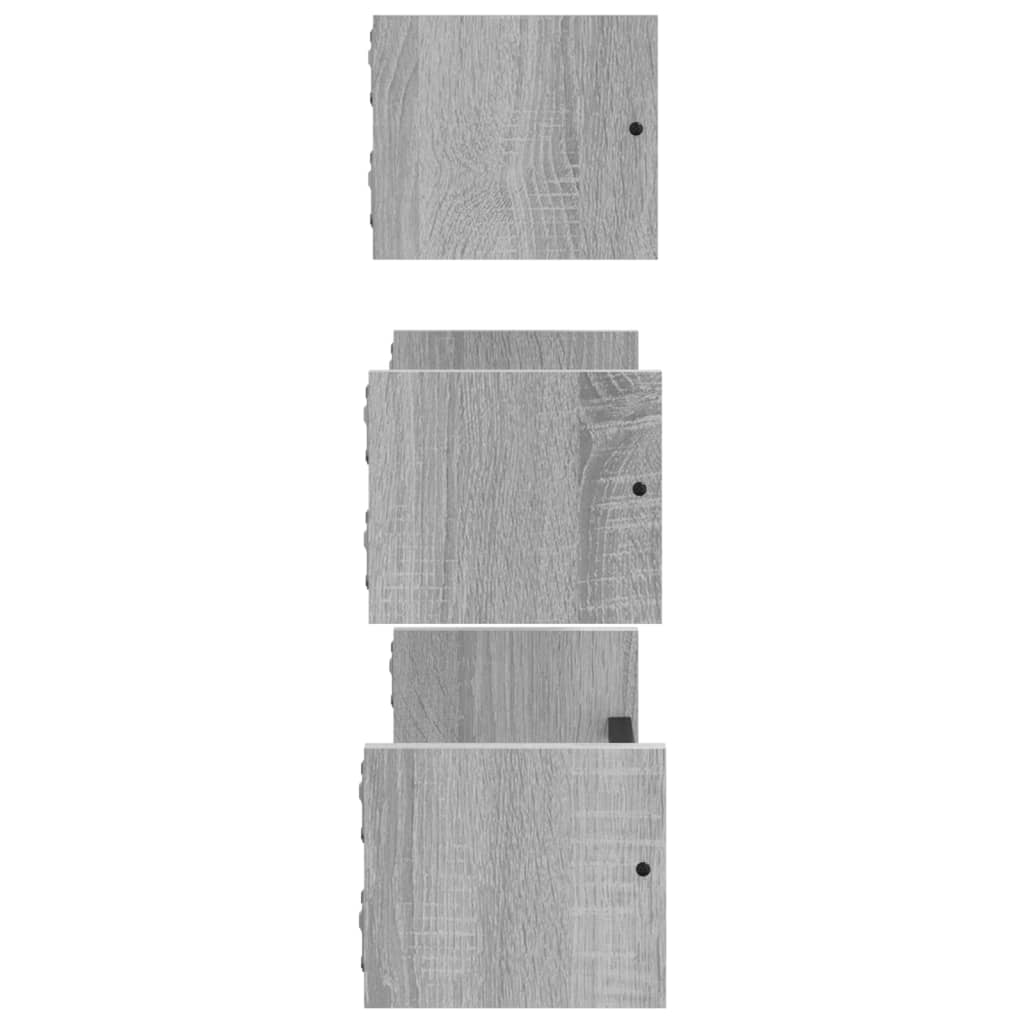 Ensemble d'étagères murales avec barres 3 pcs sonoma gris - XIOS