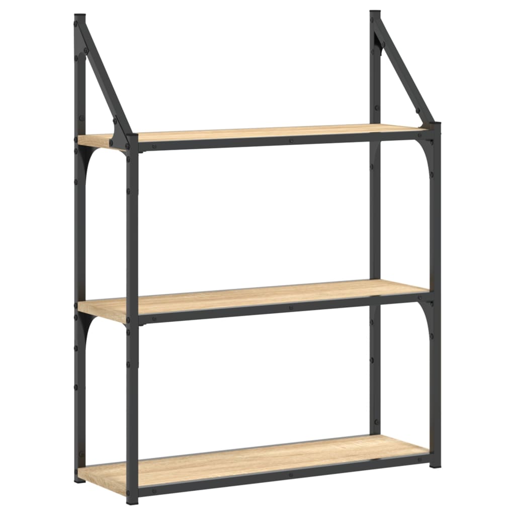 Étagère murale 3 niveaux chêne sonoma 60x21x78,5 cm - XIOS