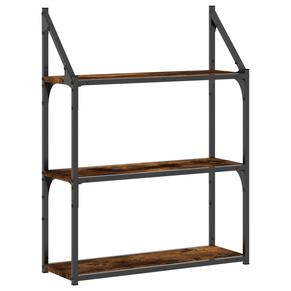 Étagère murale 3 niveaux chêne fumé 60x21x78,5 cm - XIOS