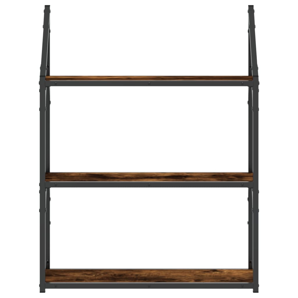 Étagère murale 3 niveaux chêne fumé 60x21x78,5 cm - XIOS