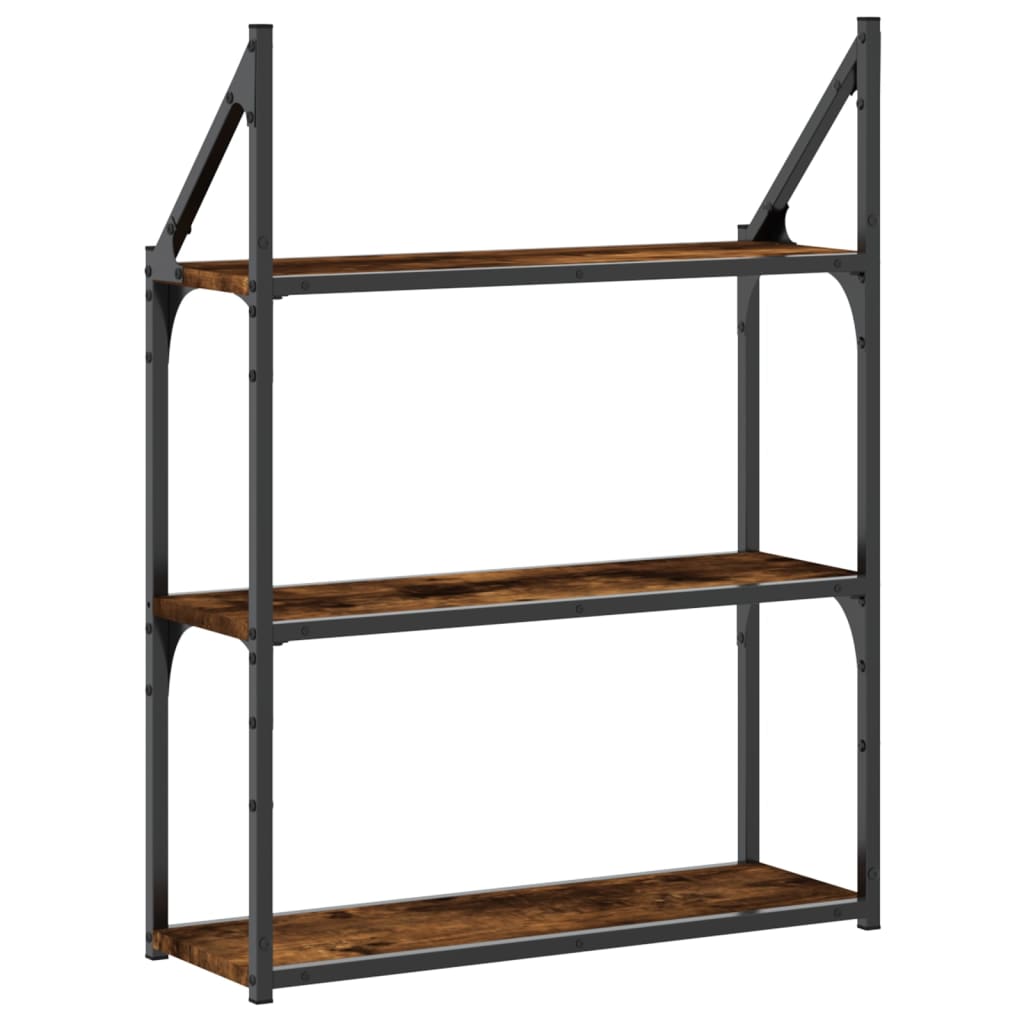 Étagère murale 3 niveaux chêne fumé 60x21x78,5 cm - XIOS