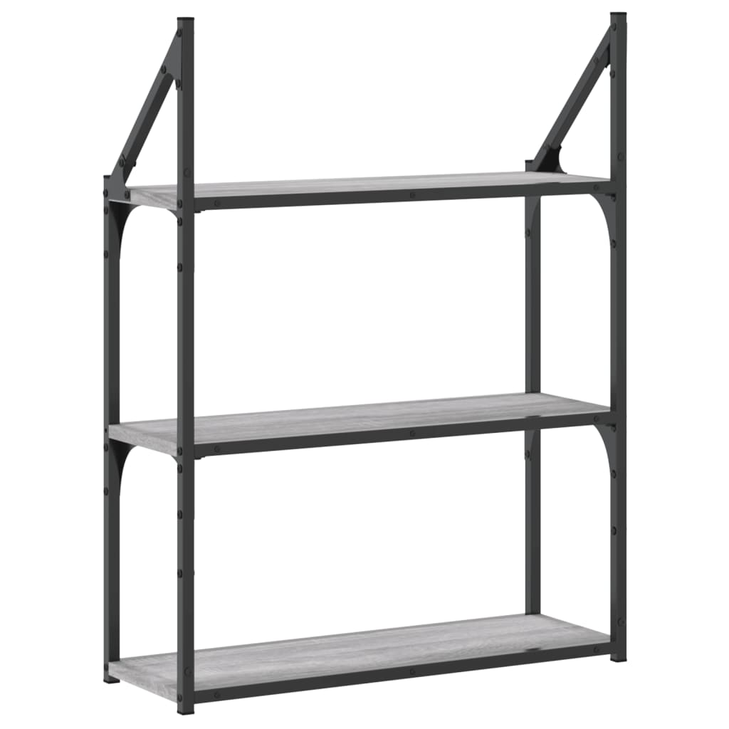 Étagère murale 3 niveaux sonoma gris 60x21x78,5 cm - XIOS