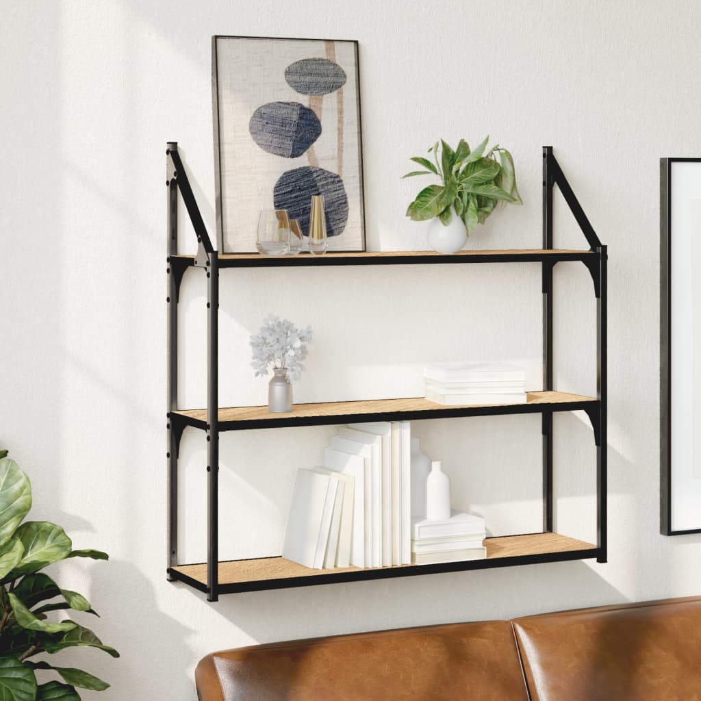 Étagère murale 3 niveaux chêne sonoma 80x21x78,5 cm - XIOS