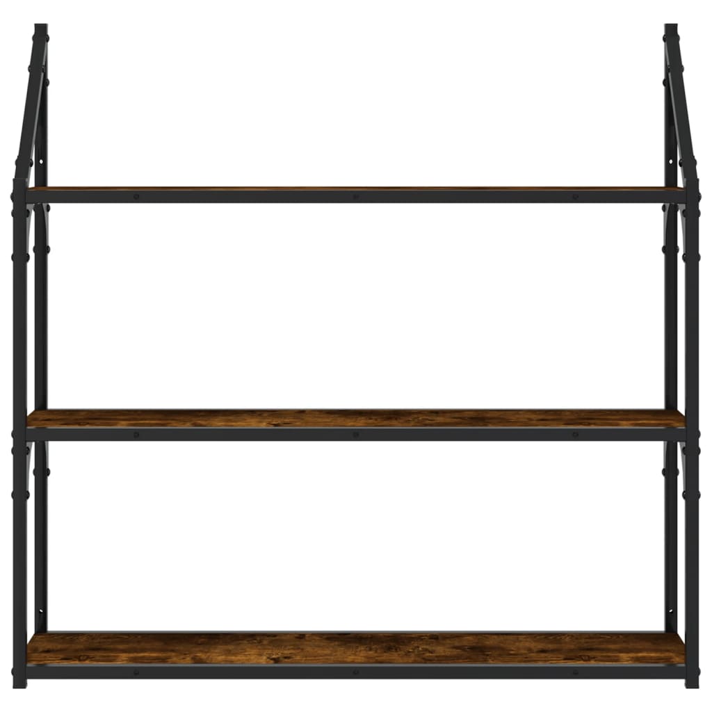 Étagère murale 3 niveaux chêne fumé 80x21x78,5 cm - XIOS
