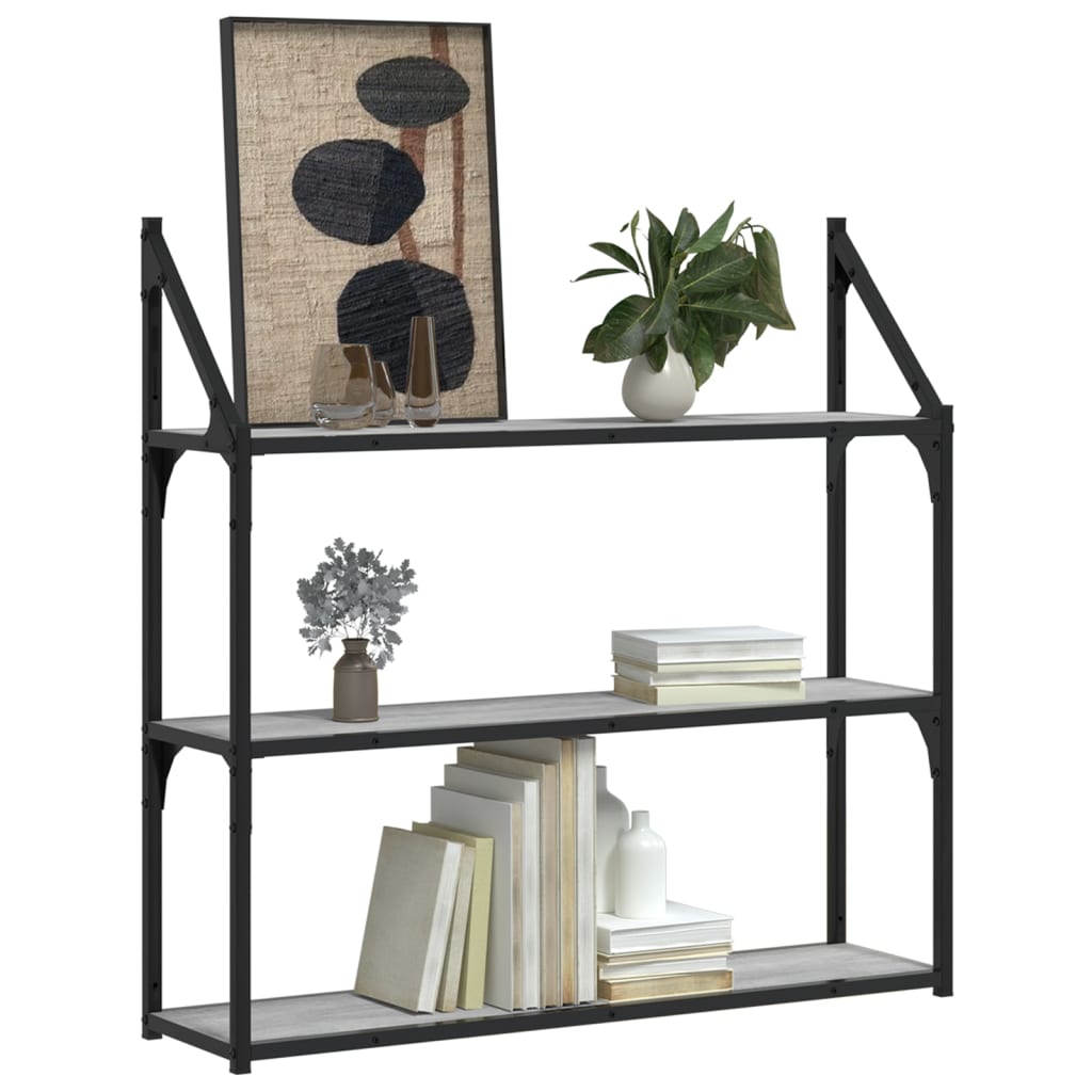 Étagère murale 3 niveaux sonoma gris 80x21x78,5 cm - XIOS