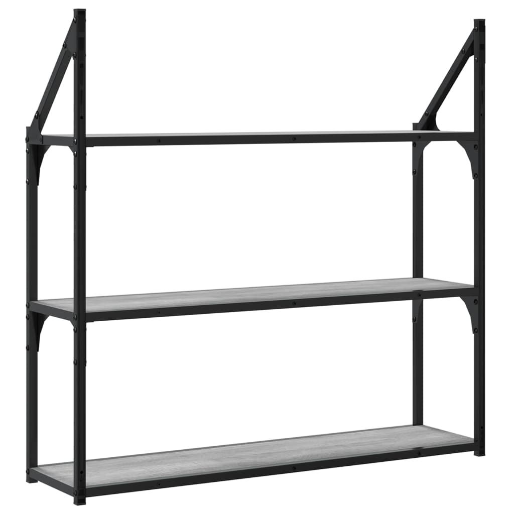 Étagère murale 3 niveaux sonoma gris 80x21x78,5 cm - XIOS