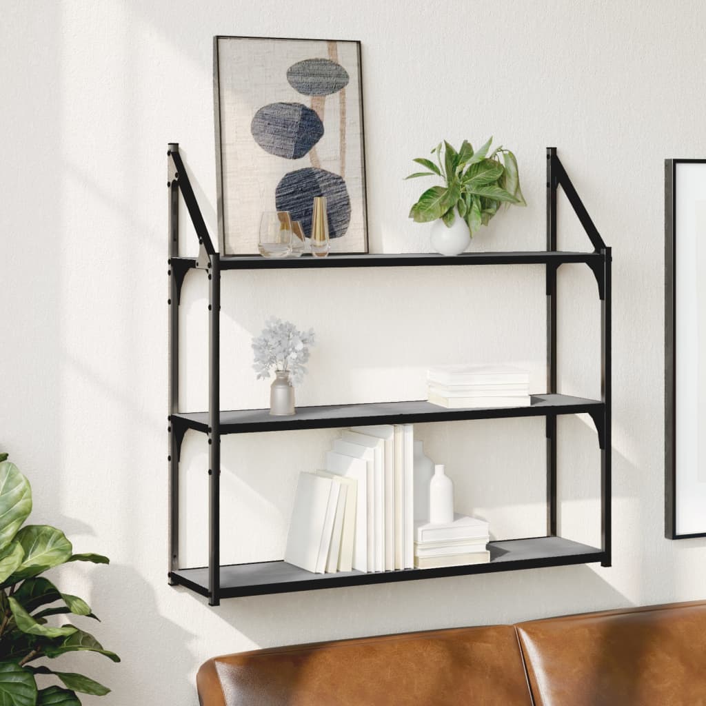 Étagère murale 3 niveaux sonoma gris 80x21x78,5 cm - XIOS