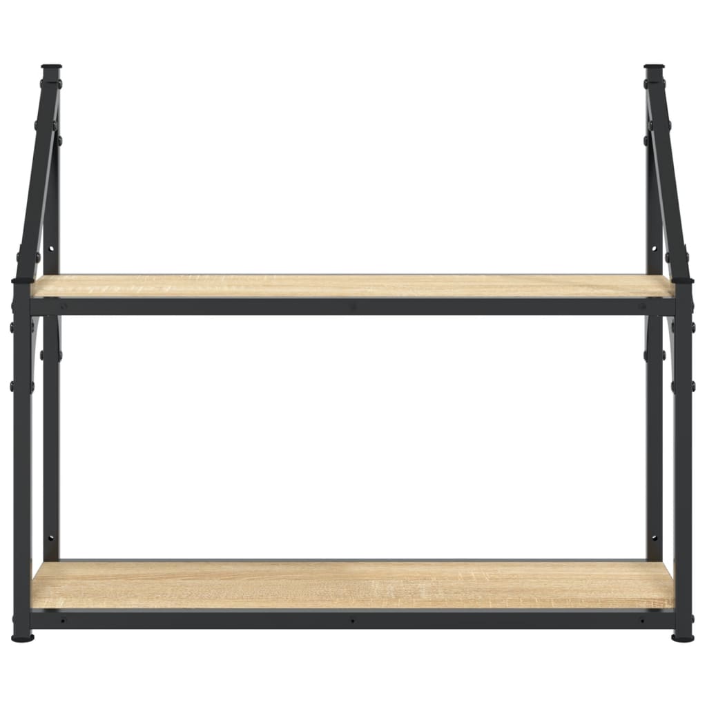 Étagère murale à 2 niveaux Chêne Sonoma 60 x 21 x 51 cm Bois d'ingénierie - XIOS